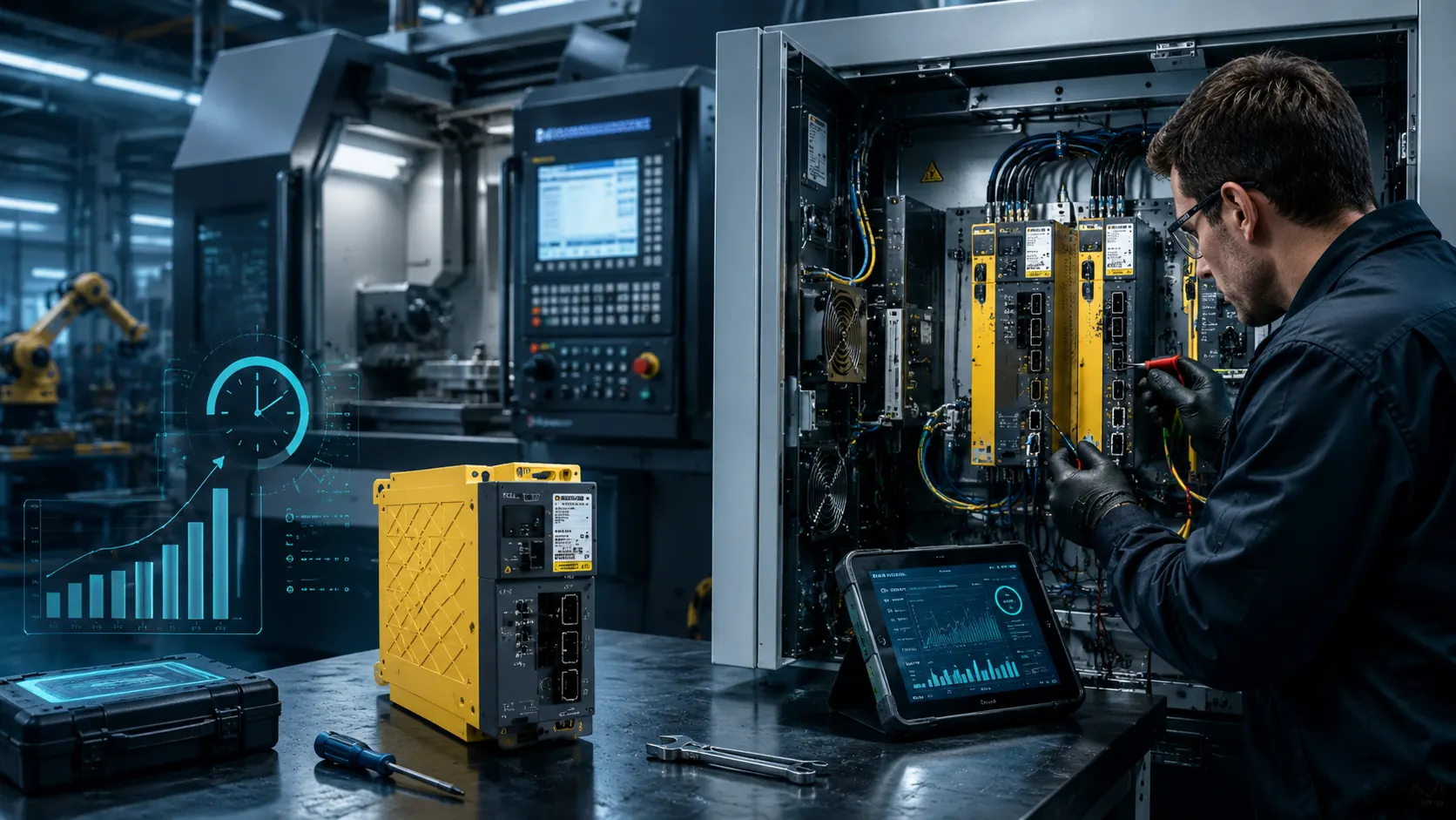 FANUC amplifier failure response workflow for reducing CNC downtime
