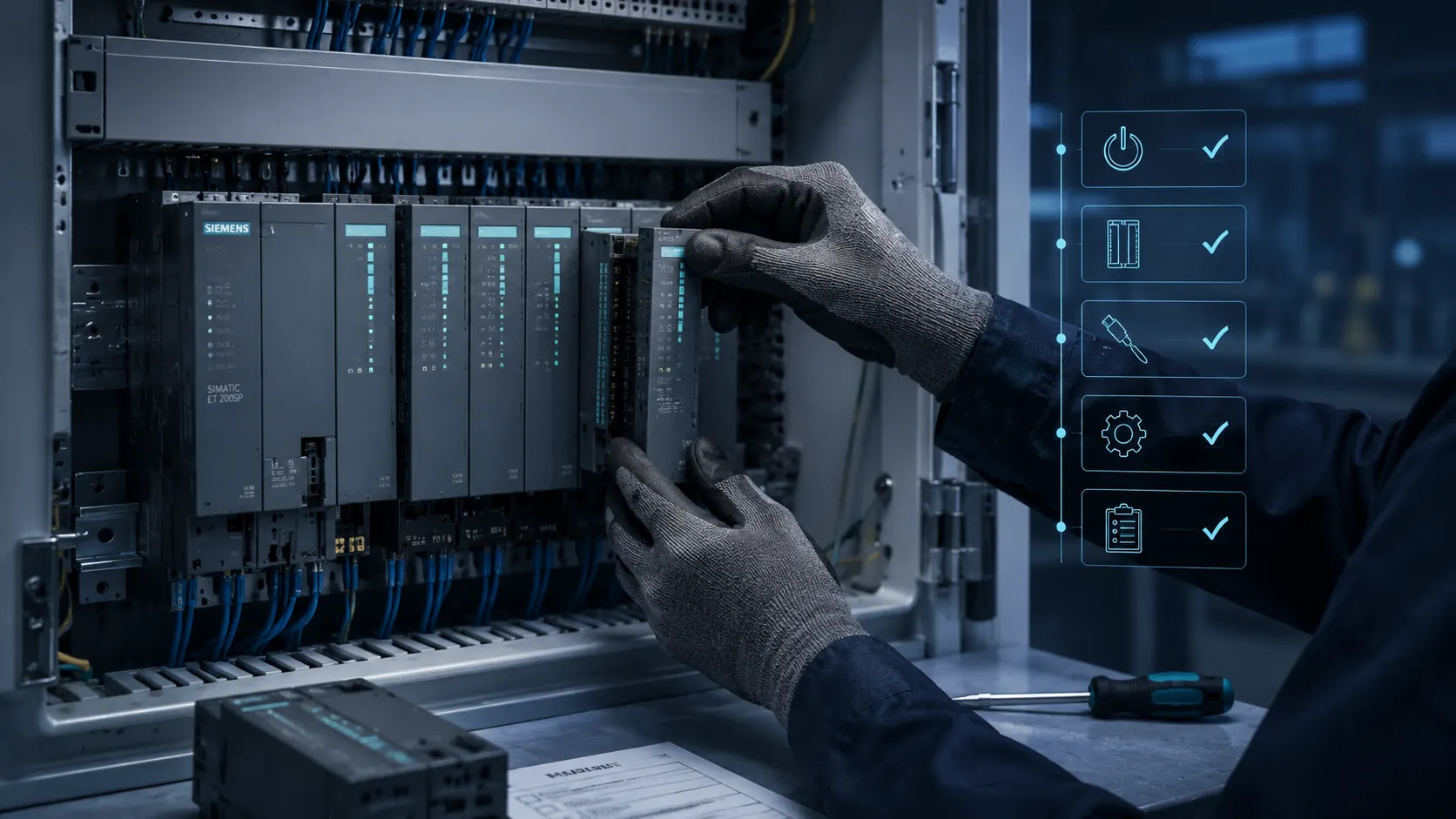Siemens 6ES7 PLC module replacement workflow