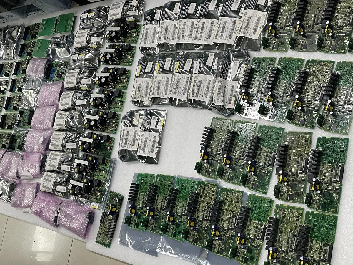 CNC spare parts, PLC modules, HMI panels and servo drive inventory