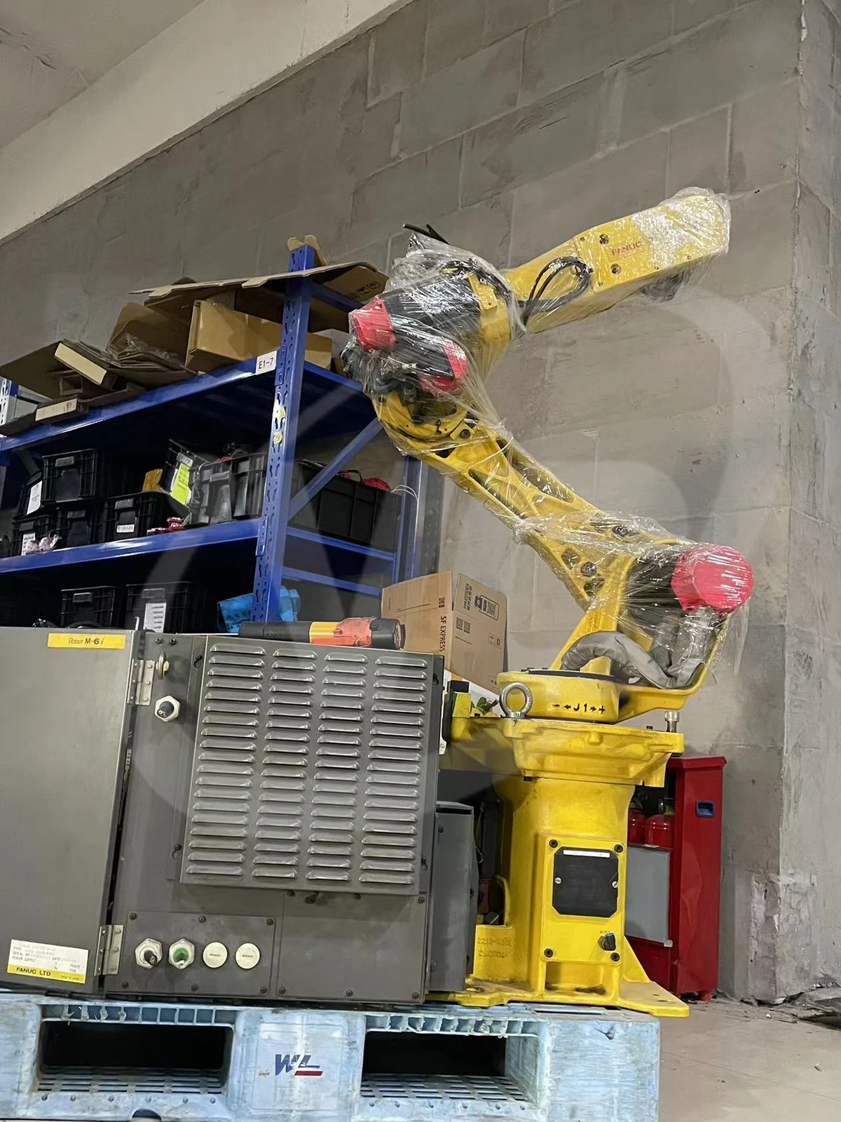 FANUC industrial robot and controller in the VCOCNC workshop