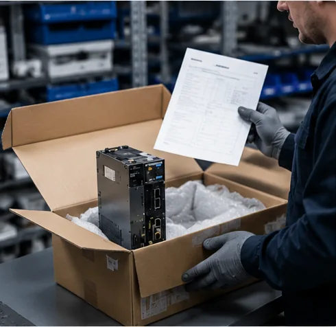 Industrial automation part receiving and repair intake inspection