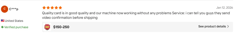 Anonymized verified buyer feedback from the United States about video confirmation before shipping