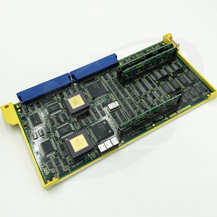 FANUC A16B-2200-0741 High-Speed Base 2 CNC Control PCB connector angle view