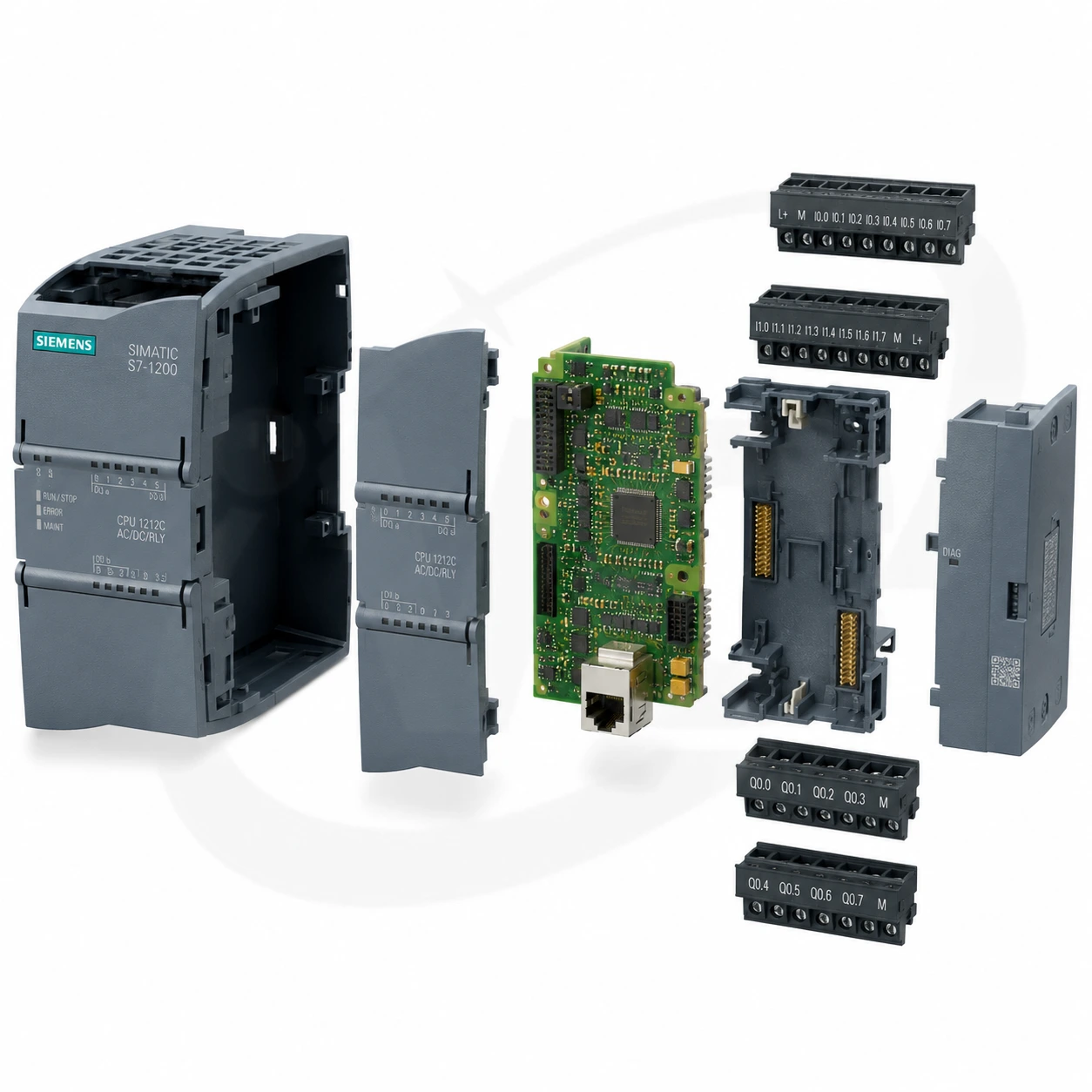Siemens 6ES7212-1AE40-0XB0 simatic s7 1200 cpu 1212c dc dc dc exploded view