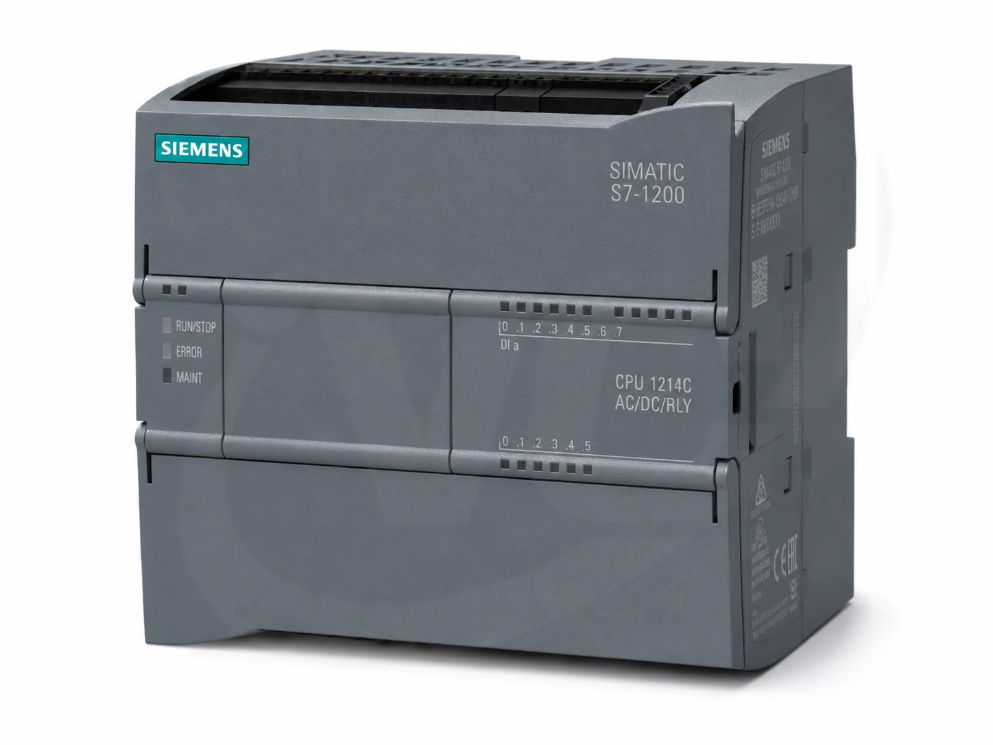 Siemens 6ES7214-1BG40-0XB0 simatic s7 1200 cpu 1214c ac dc relay front angle view